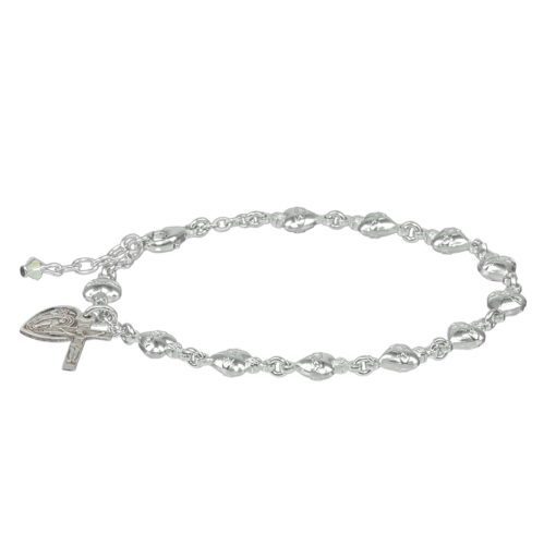 Sterling silver heart shaped bracelet