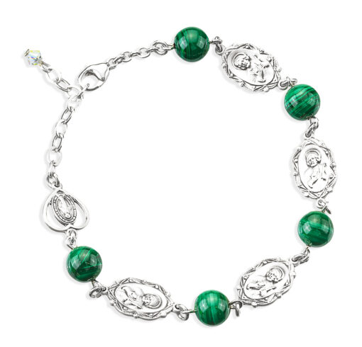 St. Jude Malachite Sterling silver Bracelet