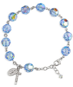 Blue crystal sterling silver bracelet