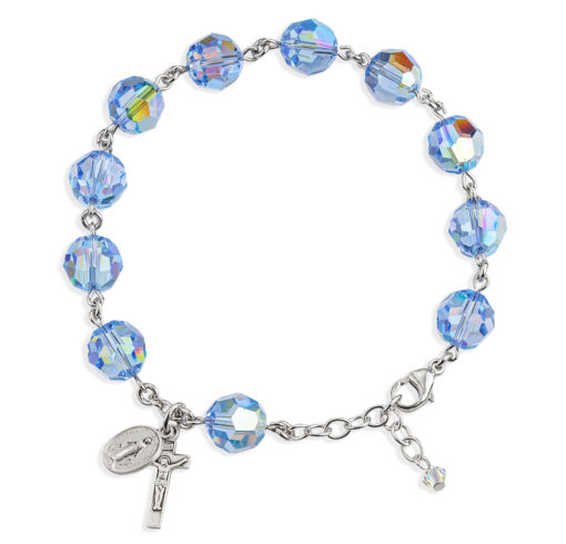 Blue crystal sterling silver bracelet