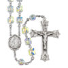 Sterling silver swarovski crystal square bead rosary