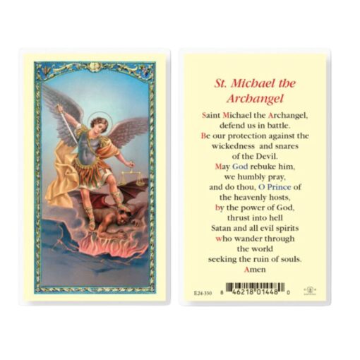 St. Michael the Archangel Laminated Catholic Prayer CArd